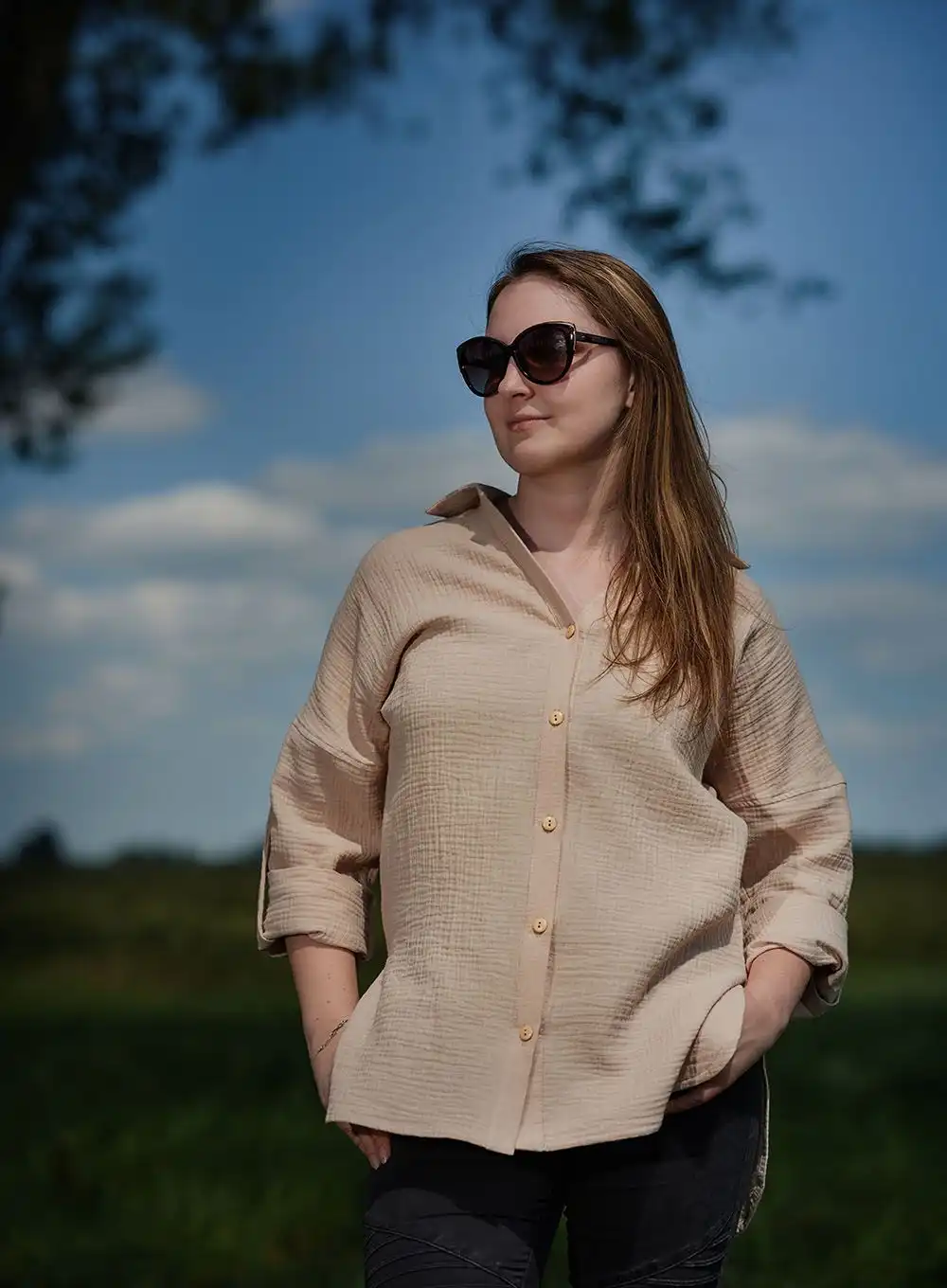 Koszula muślinowa beż XS/S