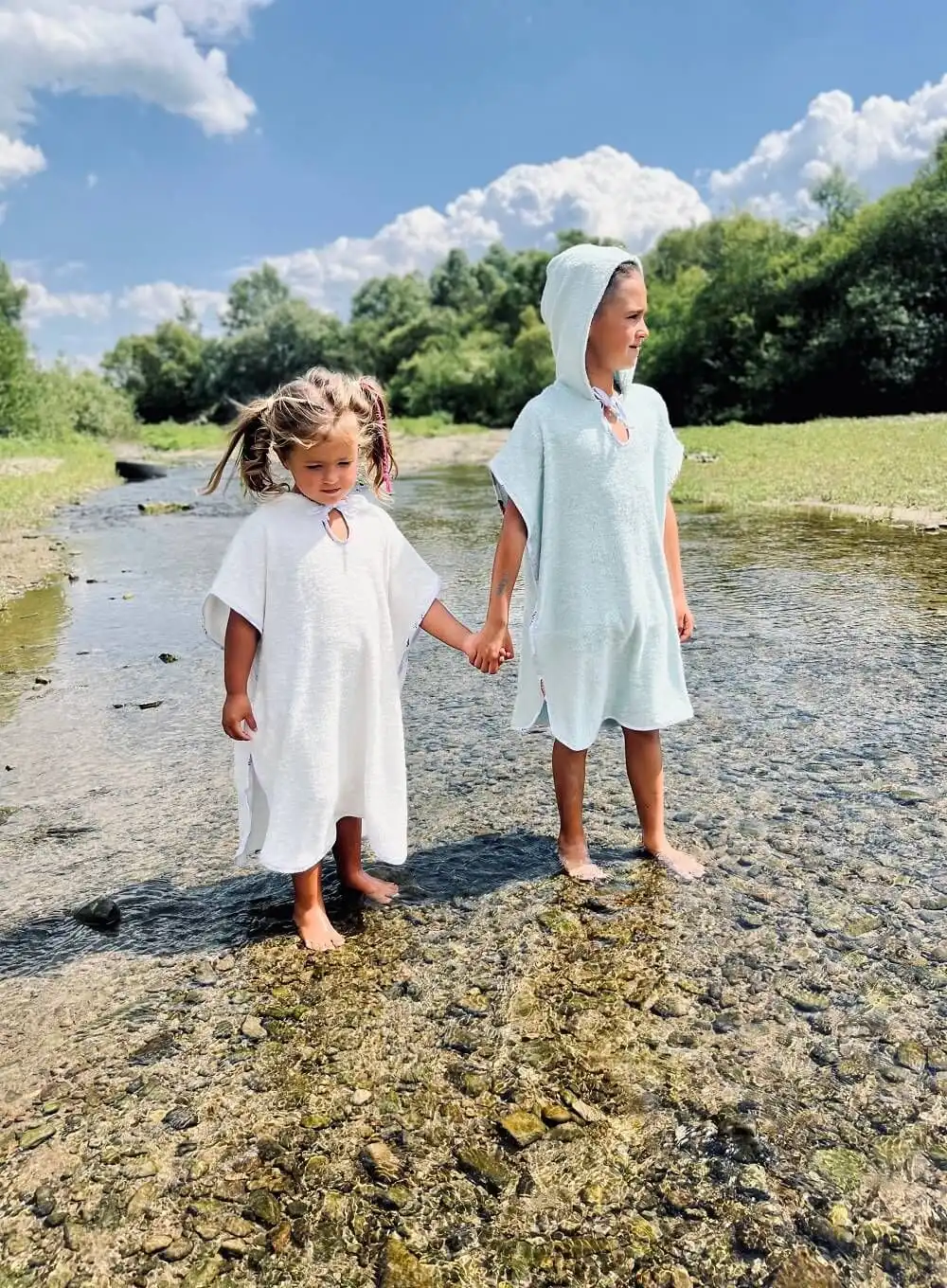 Ponczo bambusowe białe 1/2