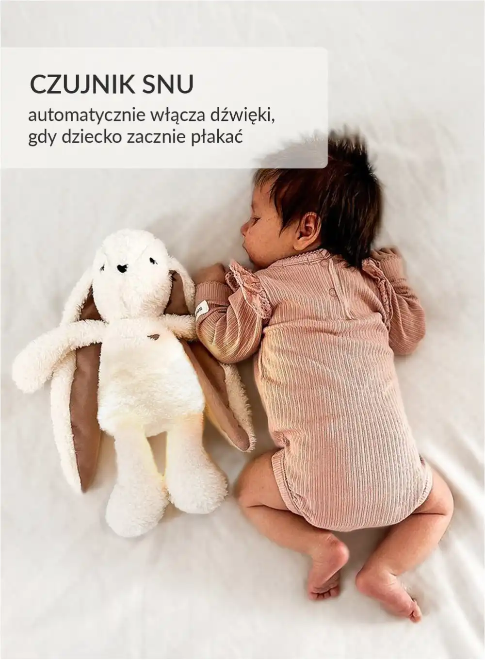 Szumisie Królik ecru-róż DUO 5in1