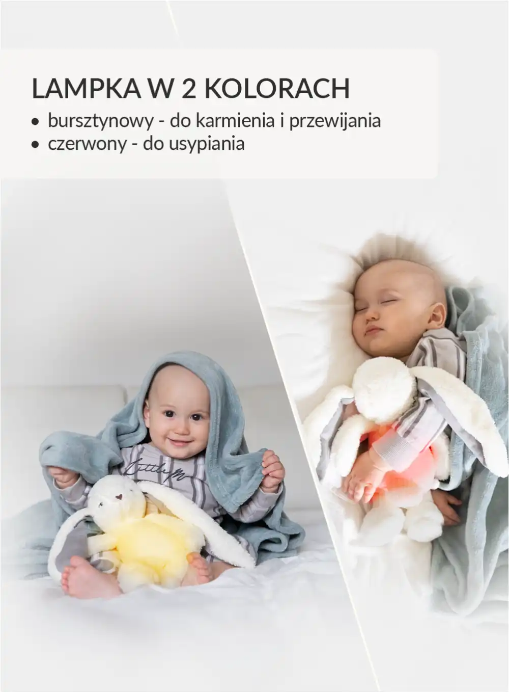 Szumisie Królik ecru-szary DUO 5in1