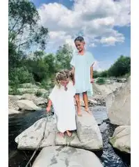 Ponczo bambusowe białe 3/4