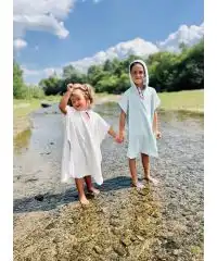 Ponczo bambusowe białe 1/2